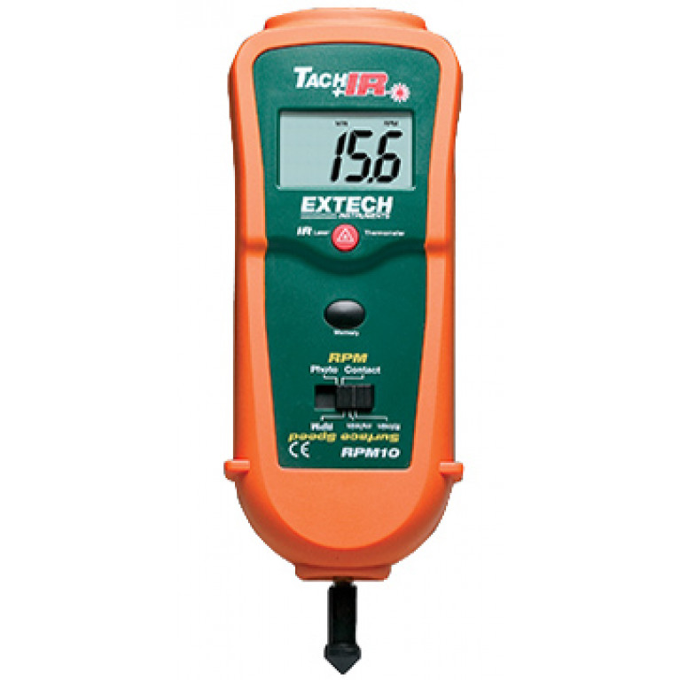 Extech RPM10 Фото/контактный тахометр с инфракрасным термометром Extech RPM10 Фото/контактный тахометр с инфракрасным термометром